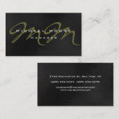 グレーブラックパターンブラウンモノグラムの名刺 名刺 (正面/裏面)