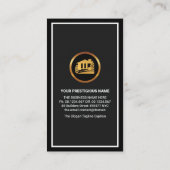 グレーブラックフレーム金ゴールド建築手書きツール 名刺 (裏面)