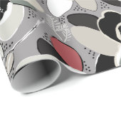 グレーブラックフローラウィンターマグノリア ラッピングペーパー (ロールコーナー)