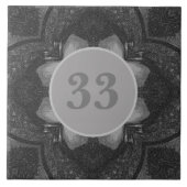 グレーブラックフローラ鉛筆模様ウォールタイルハウス タイル (正面)