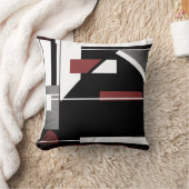 グレーブラックブルガンディホワイト航海のルック抽象芸術 クッション (ブランケット)