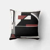 グレーブラックブルガンディホワイト航海のルック抽象芸術 クッション (裏面)