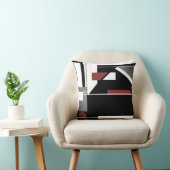 グレーブラックブルガンディホワイト航海のルック抽象芸術 クッション (椅子)