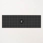 グレーブラックプレイドタータンチェックモノグラムイニシャルヨガマット ヨガマット (正面(横))