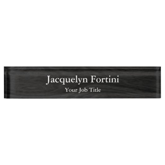 グレーブラックプレーンエレガントミニマモダンリスト デスクネームプレート (正面)