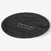 グレーブラックプレーンエレガントADDモダン文字 ペーパープレート (アングル)