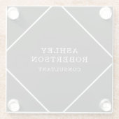 グレーブラックプロフェッショナルスタイリッシュトレンディーミニマリスト ガラスコースター (裏面)