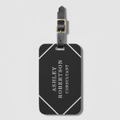 グレーブラックプロフェッショナルスタイリッシュトレンディーミニマリスト ラゲッジタグ (正面縦)