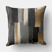 グレーブラックベージュとブロンズ抽象芸術 クッション (裏面)