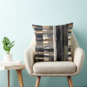 グレーブラックベージュとブロンズ抽象芸術 クッション (椅子)