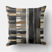 グレーブラックベージュとブロンズ抽象芸術 クッション (裏面)