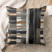 グレーブラックベージュとブロンズ抽象芸術 クッション (ブランケット)