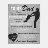 グレーブラックホワイトパパと娘 父の日 フリースブランケット (正面)