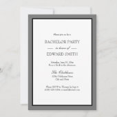 グレーブラックボーダー独身パーティー招待状 招待状 (正面)