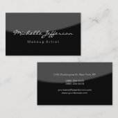グレーブラックメイクアップアーティストスクリプト名刺 名刺 (正面/裏面)