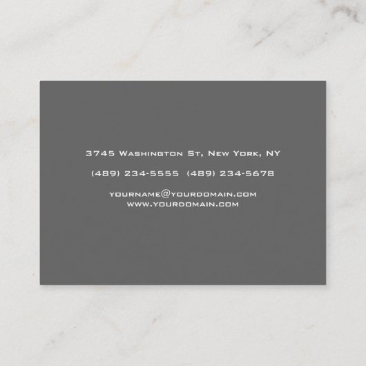 グレーブラックモノグラムはっきりしたミニマモダンリスト 名刺 (裏面)