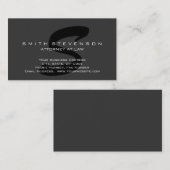 グレーブラックモノグラム弁護士名刺 名刺 (正面/裏面)