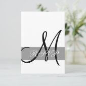 グレーブラックモノグラム結婚式出欠カード 出欠カード (スタンド正面)