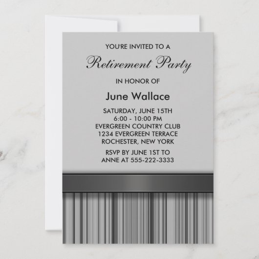 グレーブラックリタイアメントパーティー 招待状 (正面)