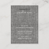 グレーブラックリネンのテクスチャルックジュエリーディスプレイカード 名刺 (裏面)