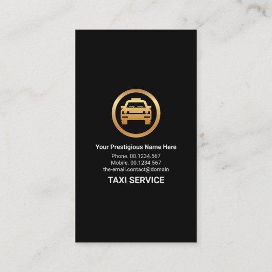 グレーブラックレイヤー金ゴールドタクシアイコン指定ドライバ 名刺 (裏面)