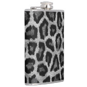 グレーブラックレオパードアニマルプリント フラスク (右)