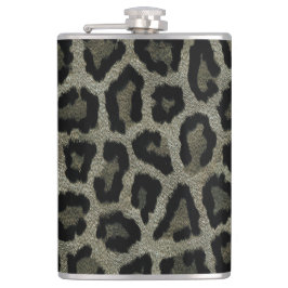 グレーブラックレオパードアニマルプリント フラスク