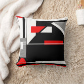 グレーブラックレッドホワイト航海のルック抽象芸術アート クッション (ブランケット)