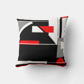 グレーブラックレッドホワイト航海のルック抽象芸術アート クッション (裏面)