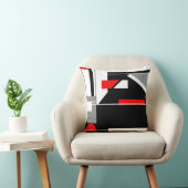 グレーブラックレッドホワイト航海のルック抽象芸術アート クッション (椅子)