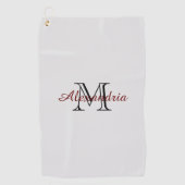 グレーブラックレッドモノグラム ゴルフタオル (正面)