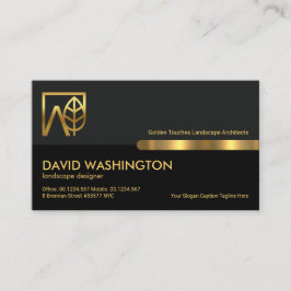 グレーブラックレトロカラムズ造園ランドスケーパー 名刺