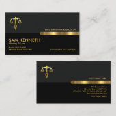 グレーブラックレトロコラム法律弁護士 名刺 (正面/裏面)