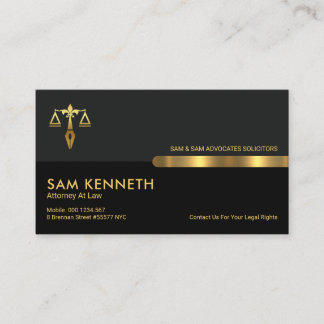 グレーブラックレトロコラム法律弁護士 名刺