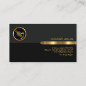 グレーブラックレトロコラム金ゴールドギストライプター 名刺 (裏面)