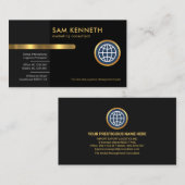 グレーブラックレトロレイヤーCEO社長兼 名刺 (正面/裏面)