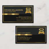 グレーブラックレトロ列トラック配送 名刺 (正面/裏面)