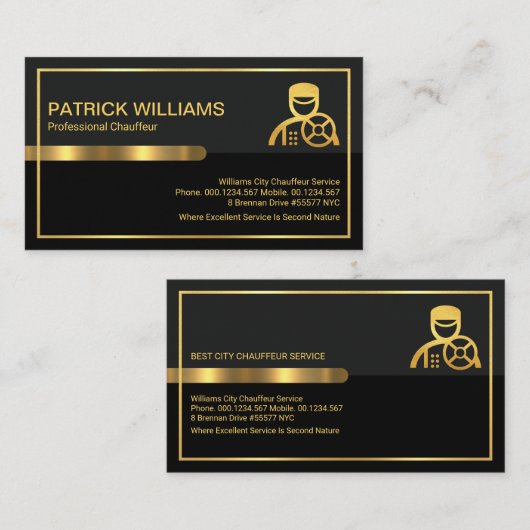 グレーブラックレトロ列プロフェッショナルドライバ 名刺 (正面/裏面)