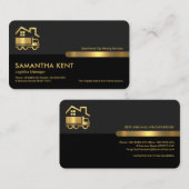 グレーブラックレトロ列ロジスティクス引越し業者 名刺 (正面/裏面)