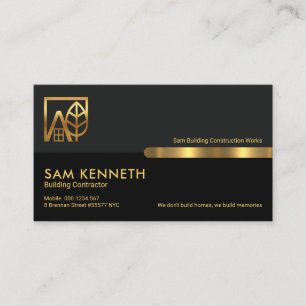 グレーブラックレトロ列建物建築 名刺