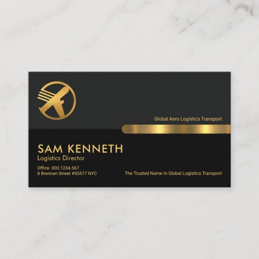 グレーブラックレトロ列物流輸送 名刺 (正面)