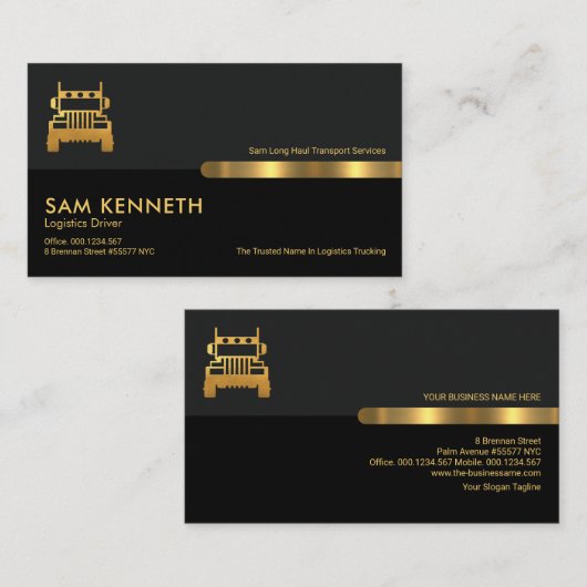 グレーブラックレトロ列輸送 名刺 (正面/裏面)