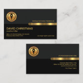 グレーブラックレトロ列金ゴールドペン先書き 名刺 (正面/裏面)