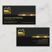 グレーブラックレトロ列金ゴールドホーム移動 名刺 (正面/裏面)