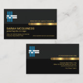 グレーブラックレトロ列金ゴールド物流 名刺 (正面/裏面)