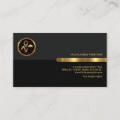 グレーブラックレトロ列金ゴールド線バトラー 名刺 (裏面)