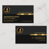 グレーブラックレトロ列金ゴールド線化学者 名刺 (正面/裏面)