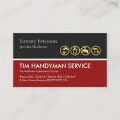 グレーブラックレトロ手作りツール層 名刺 (正面)