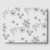 グレーブラックレトロY2Kヒッピー花パタ結婚ーン ゲストブック (裏面)