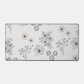グレーブラックレトロY2Kヒッピー花柄 デスクマット (正面)